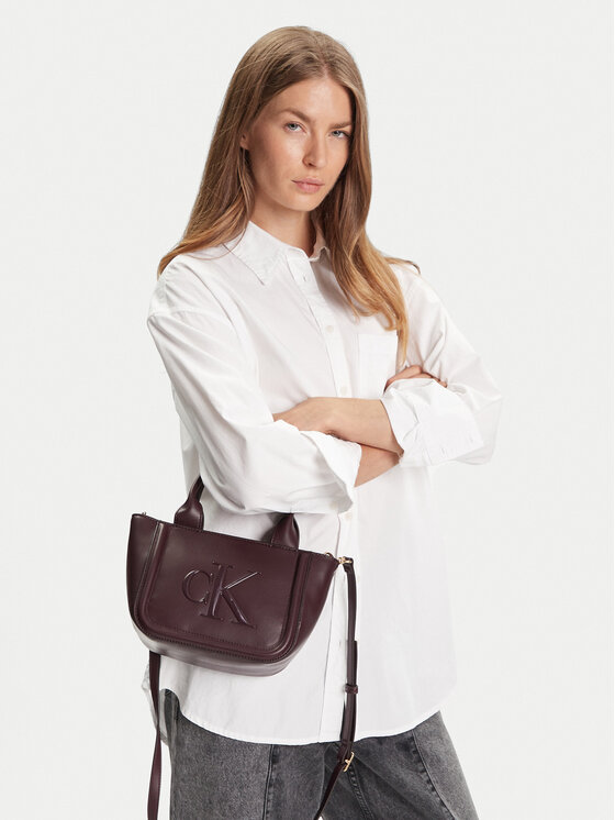 Calvin Klein Calvin Klein Käekott Bold Ck Small Tote With Strap LV04F3219G Bordoopunane