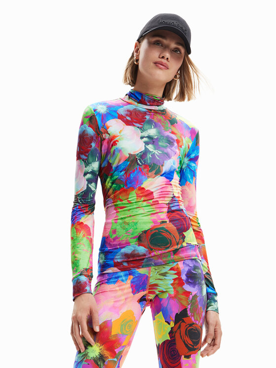Desigual Bluză Royal 23SWTKBQ Colorat Slim Fit