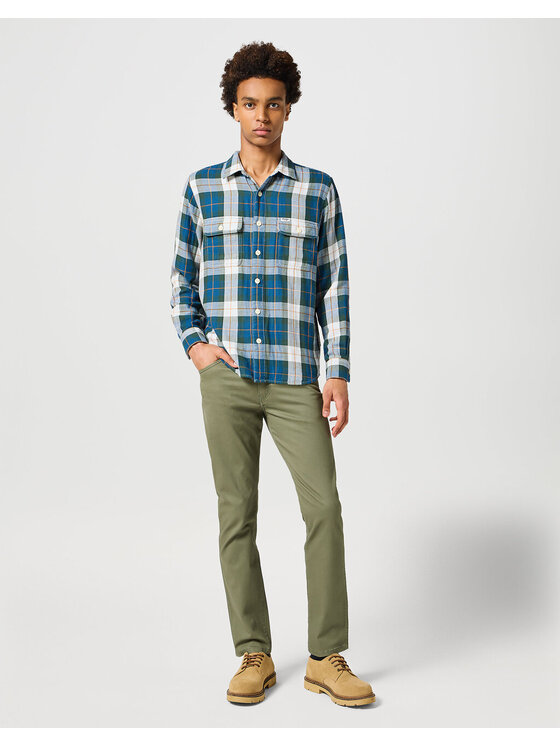 Wrangler Wrangler Spodnie materiałowe LARSTON Zielony Regular Fit