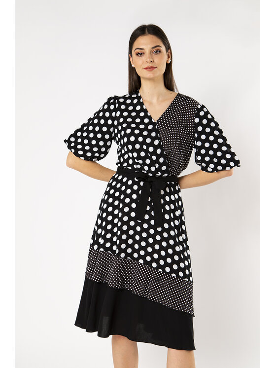 QUIOSQUE QUIOSQUE Každodenné šaty MIXCO DRESS Čierna Regular Fit