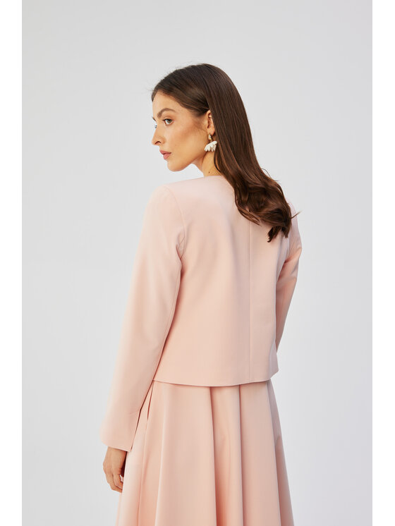 Stylove Stylove Marynarka S368 Różowy Comfortable Fit