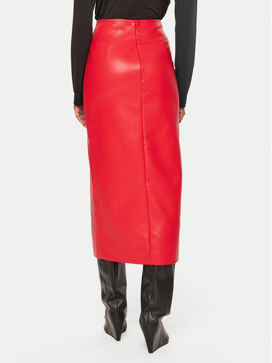 Bardot Bardot Bőr szoknya 58855SB3 Piros Slim Fit