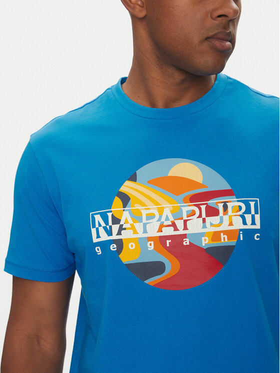 Napapijri Napapijri T-Shirt S-Valdor NP0A4IE6 Modrá Regular Fit