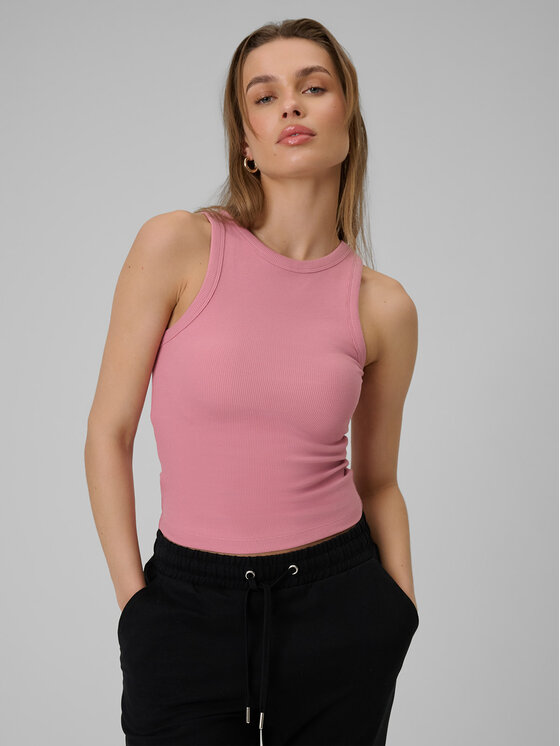 4F 4F Tank top ESSENTIALS Różowy jasny Slim Fit