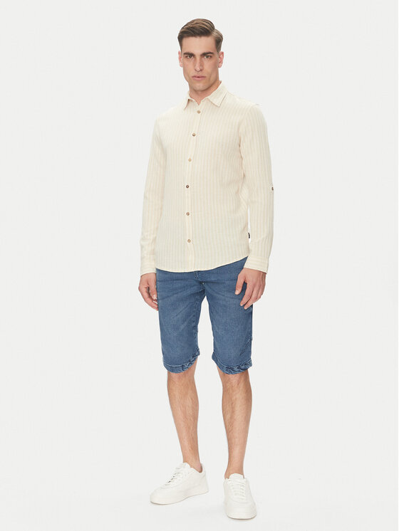 INDICODE INDICODE Πουκάμισο Dikson 20-511 Μπεζ Regular Fit