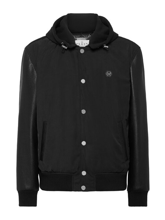 PHILIPP PLEIN PHILIPP PLEIN Kurtka skórzana 26983 Czarny Regular Fit