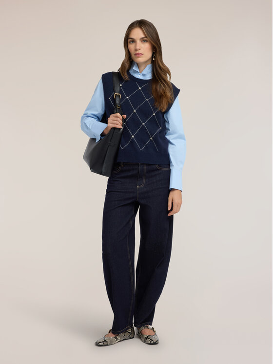 Motivi Motivi Maglione M692W004422N034 Blu Boxy Fit