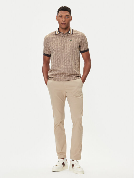 Lacoste Lacoste Polo marškinėliai DH1417 Smėlio Regular Fit