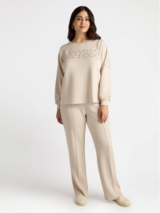 Fiorella Rubino Fiorella Rubino Felpa G900L008423N011 Beige Regular Fit