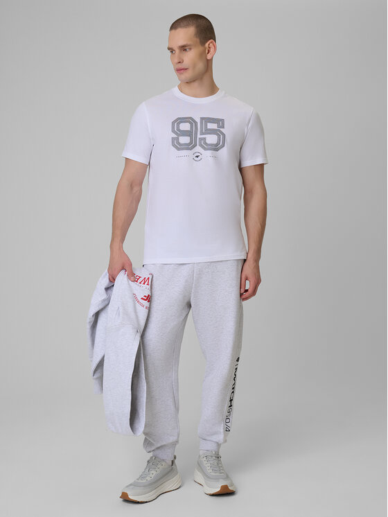 4F 4F T-Shirt SPORTS CLUB Biały Regular Fit