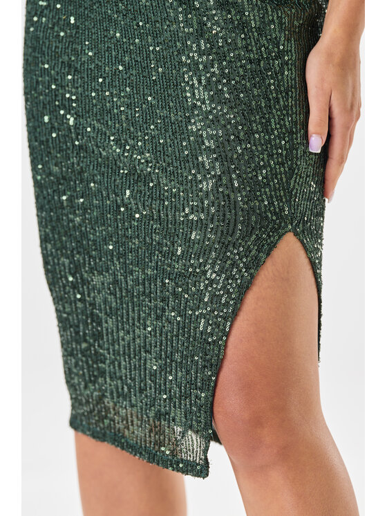 Awama Awama Spódnica A692 Zielony Basic Fit