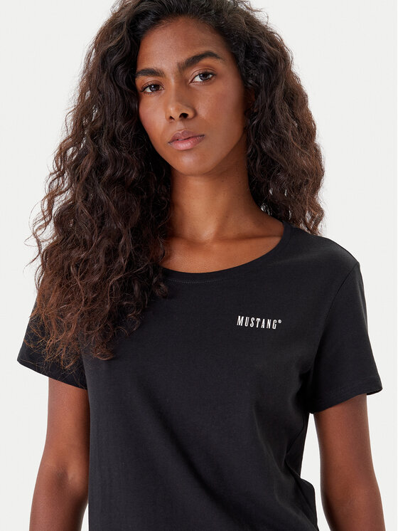 Mustang Mustang T-Shirt Alma 1016748 Czarny Regular Fit
