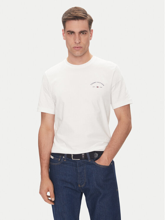 Tommy Hilfiger Tommy Hilfiger T-Shirt Hotel MW0MW39352 Biały Regular Fit