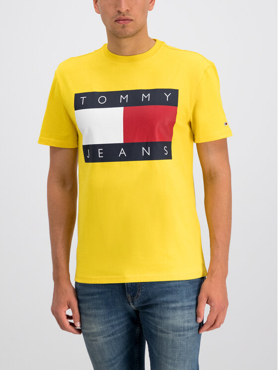 Tommy Jeans Tommy Jeans Póló Flag Logo DM0DM07009 Sárga Regular Fit