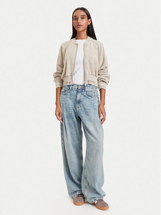adidas adidas Bluza Sst Double Layered Cropped Track Top KT2228 Beżowy Regular Fit