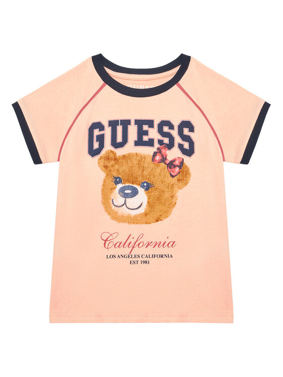 Guess T-Shirt J5YI21 K8HM4 Koralowy Regular Fit