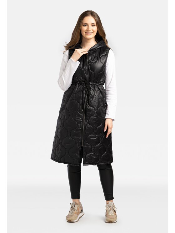 Perso Perso Vesta pikowany z troczkami Černá Slim Fit