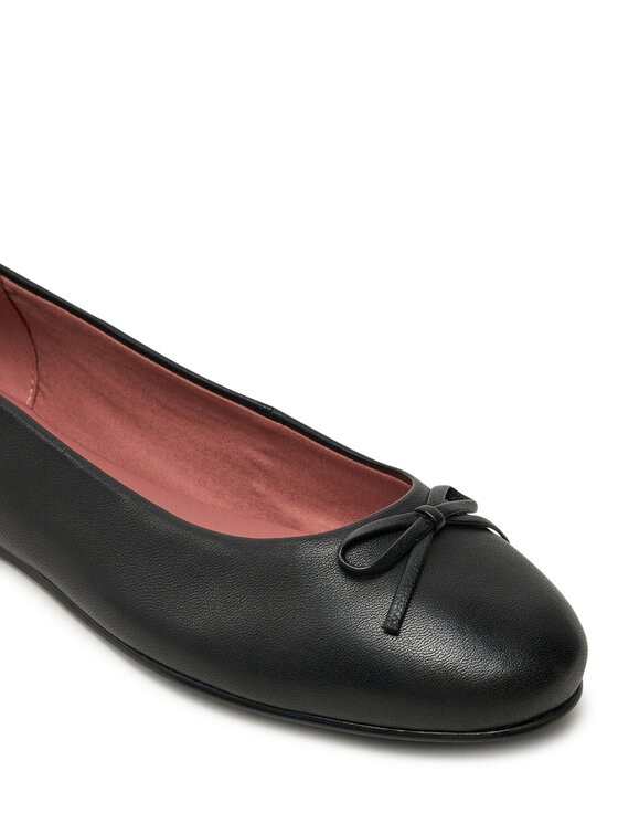 Tommy Hilfiger Tommy Hilfiger Ballerine Ballerina Leather Flat Bow FW0FW08359 Nero