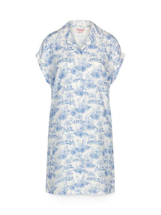 Triumph Triumph Camicia da notte Boyfriend 10222612 Blu Regular Fit