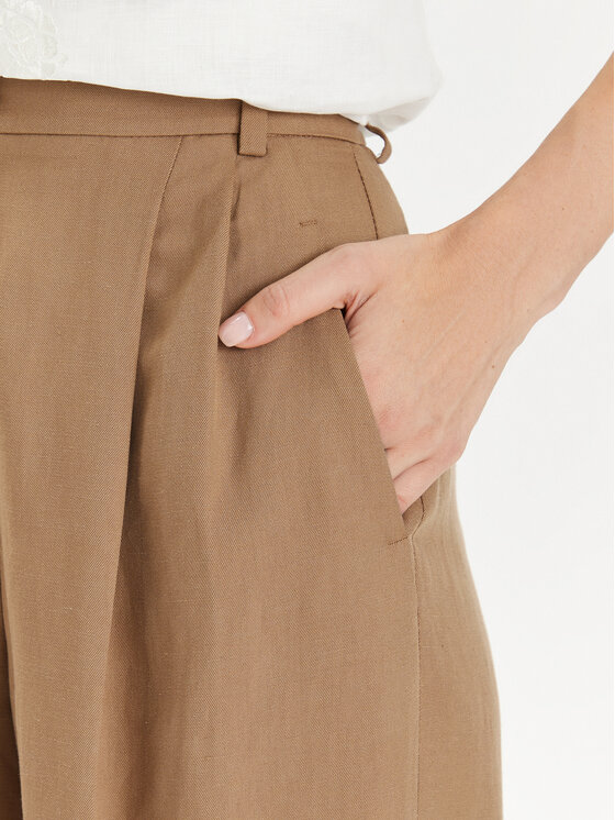 Weekend Max Mara Weekend Max Mara Spodnie materiałowe Diletta 2415131062 Brązowy Wide Leg