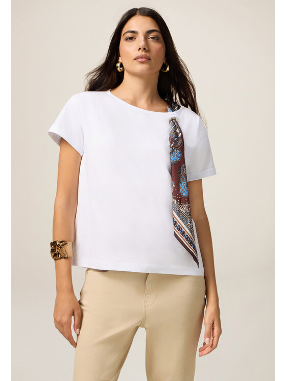 Oltre Oltre T-Shirt G042J004403N011 Biały Regular Fit