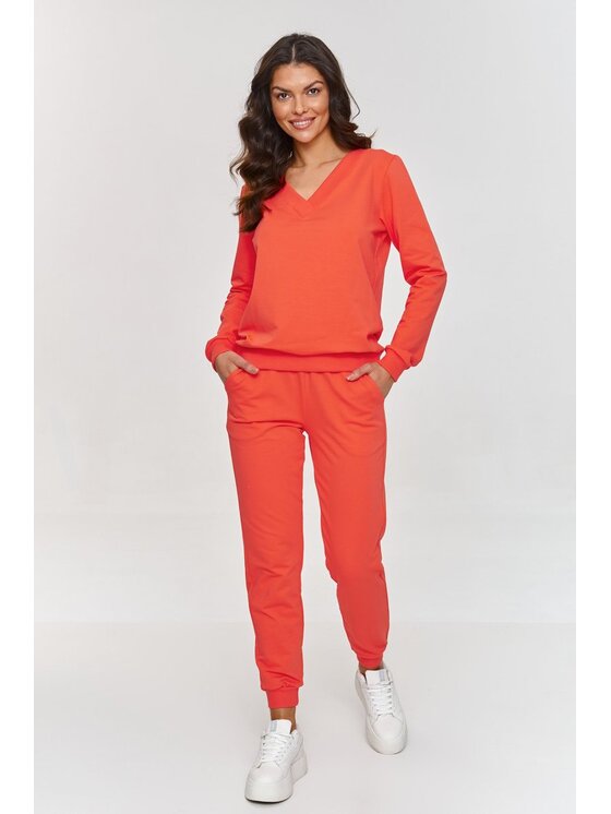 Makadamia Makadamia Komplet dresowy m868 Koralowy Regular Fit