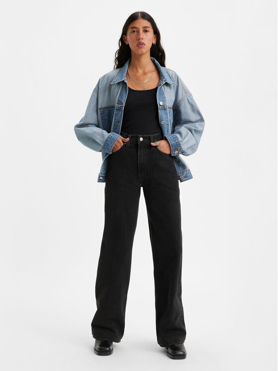 Levi's® Jeans Hlače Ribcage A6081-0001 Črna Wide Leg