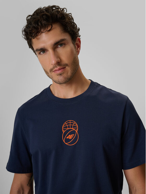 4F 4F T-Shirt ESSENTIAL 2 Granatowy Regular Fit