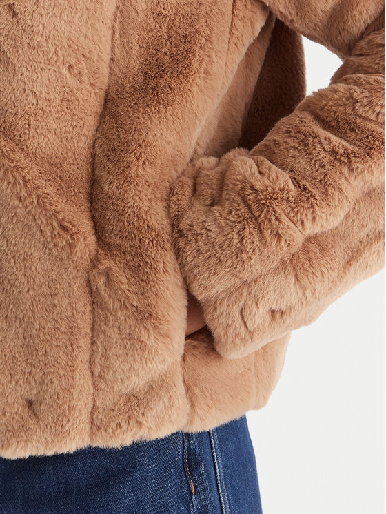 Guess Guess Кожено палто W5BR30 Z1192 Бежов Regular Fit