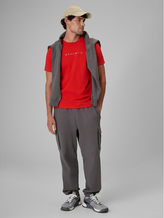 4F 4F T-Shirt NIGHT RUN Czerwony Slim Fit