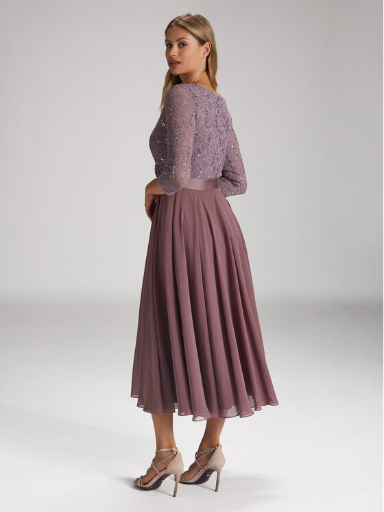 Swing Swing Коктейлна рокля 5AE29100 Розов Regular Fit
