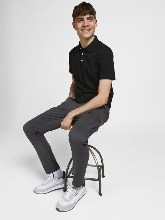 Jack & Jones Jack & Jones Polo Paulos 12136668 Czarny Slim Fit