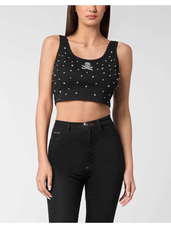PHILIPP PLEIN PHILIPP PLEIN Tank top 23591 Čierna Skin Tight Fit