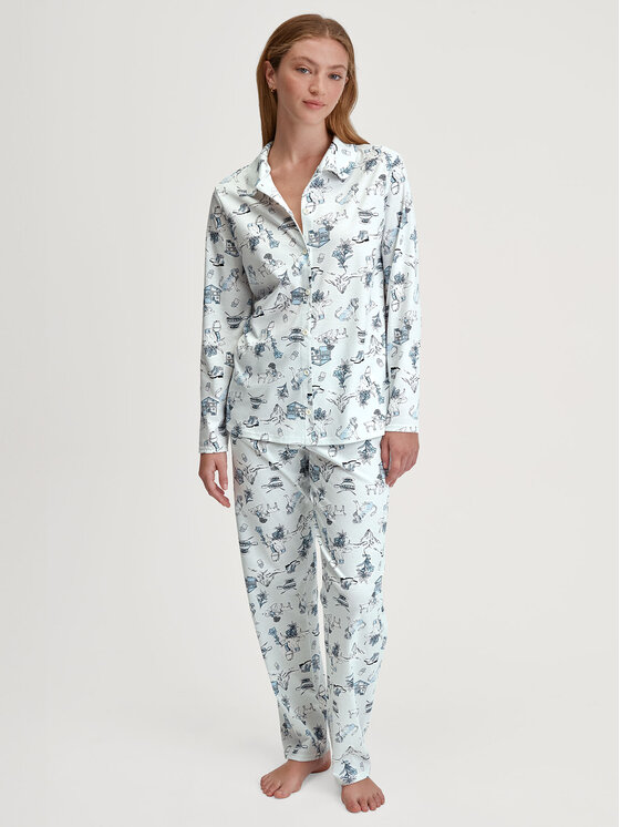 Calida Calida Pyžamo 44857 Modrá Regular Fit