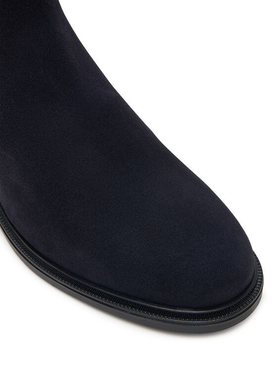 Tommy Hilfiger Tommy Hilfiger Klassische Stiefeletten Enamel Flag Suede Ankle Chelsea FW0FW09575 Dunkelblau