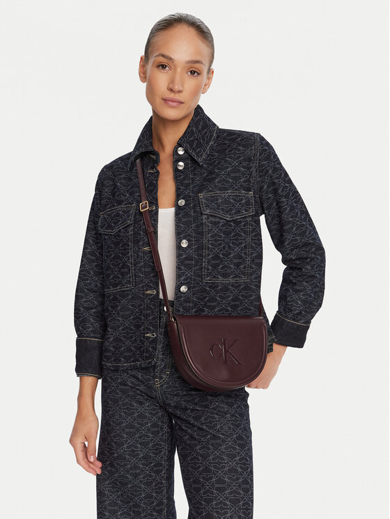 Calvin Klein Calvin Klein Käekott Bold Ck Saddle Crossbody LV04F3221G Bordoopunane