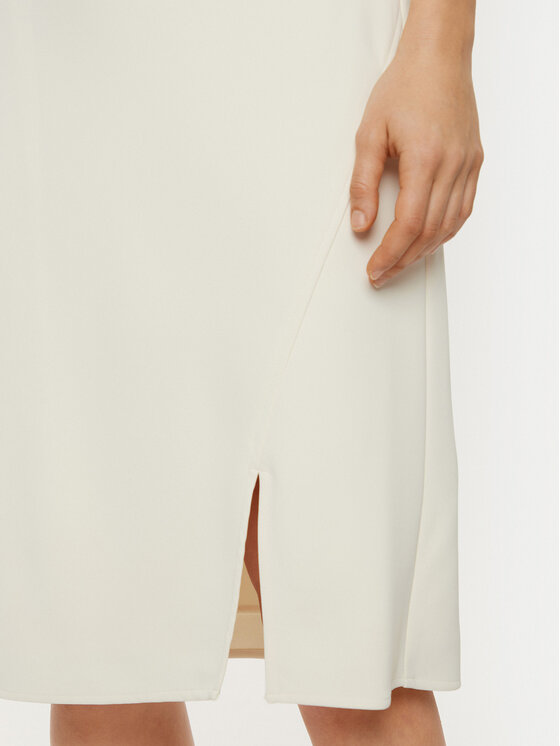 Calvin Klein Calvin Klein Sukienka codzienna Heavy Crepe Ss Bodycon Dress K20K208091 Biały Slim Fit