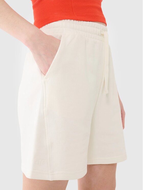 4F 4F Pantaloncini di tessuto 4FWSS25TSHOF529-11S Bianco Oversize