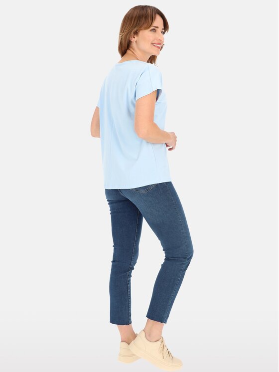 Perso Perso T-Shirt TCE241000F Błękitny Regular Fit
