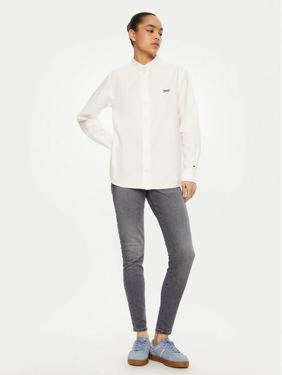 Tommy Jeans Tommy Jeans Πουκάμισο DW0DW19358 Λευκό Relaxed Fit