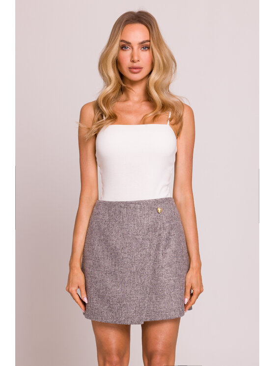 Made of Emotion Made of Emotion Spódnica mini M854 Czarne rodowanie Sexy Straight Fit