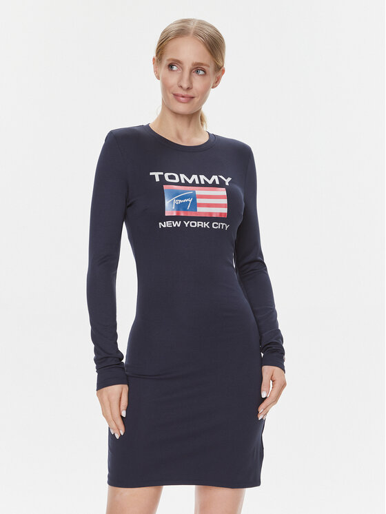 Tommy Jeans Tommy Jeans Haljina za svaki dan DW0DW15889 Tamnoplava Slim Fit