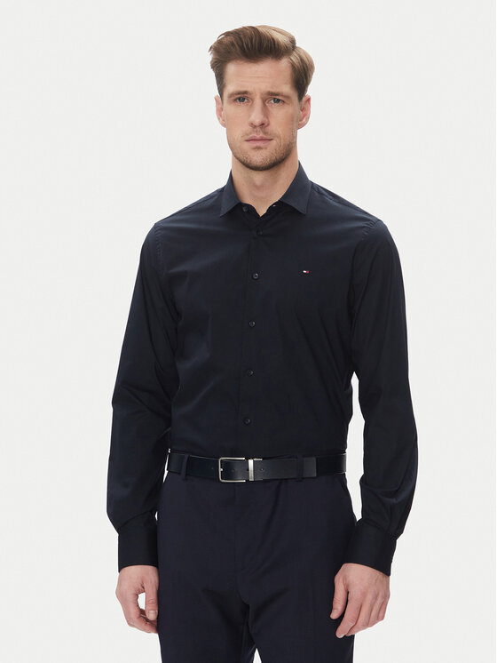Tommy Hilfiger Tommy Hilfiger Košile MW0MW39279 Tmavomodrá Slim Fit