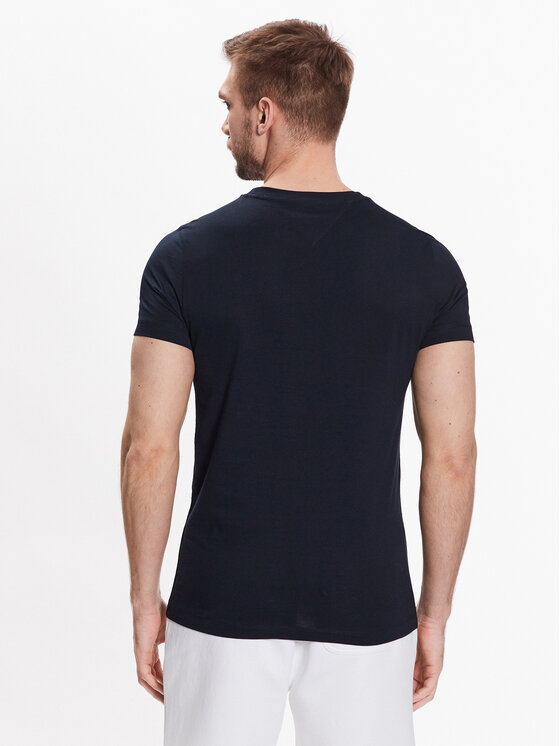 Curve Slim Tommy T-Shirt Fit Hilfiger MW0MW30034 Dunkelblau Logo