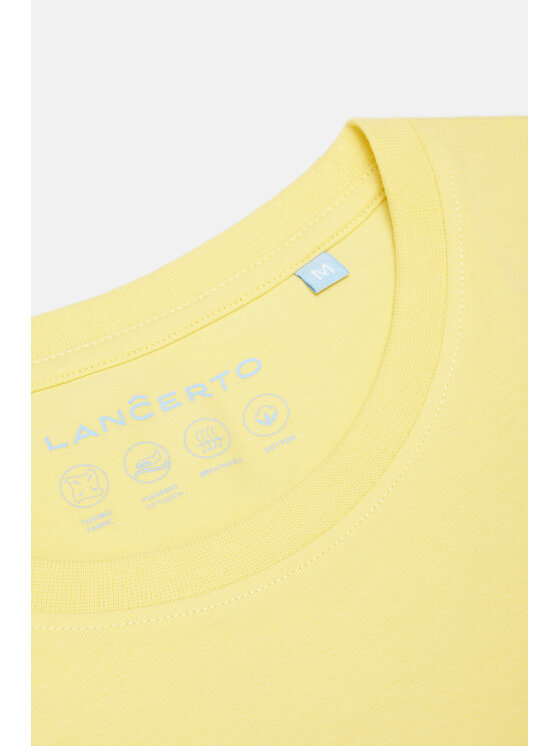 Lancerto Lancerto T-Shirt Jeffrey TS073124000002 Żółty Regular Fit