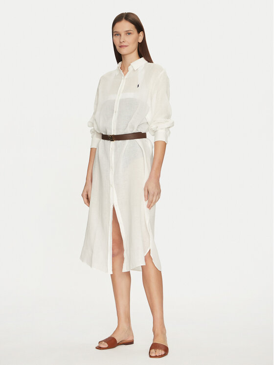 Polo Ralph Lauren Polo Ralph Lauren Hemdkleid 21564379 Écru Regular Fit