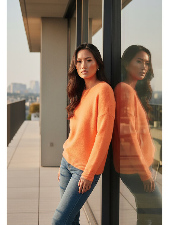 FIGL FIGL Sweter M1236 Pomarańczowy Regular Fit