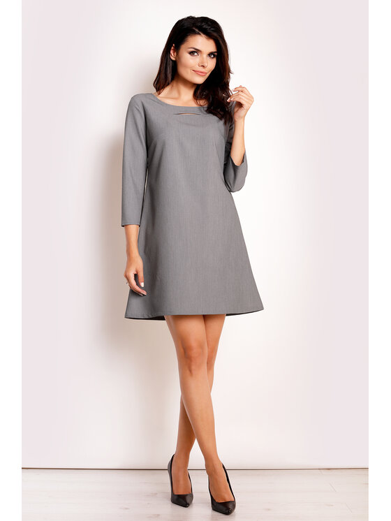 Infinite You Infinite You Sukienka codzienna M111 Szary Basic Fit