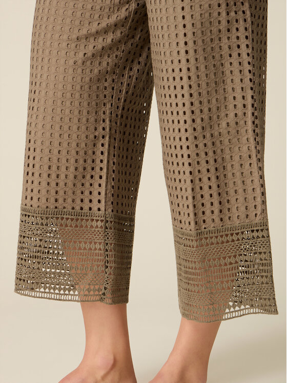 Oltre Oltre Pantaloni di tessuto P01QR009254N035 Verde Baggy Fit