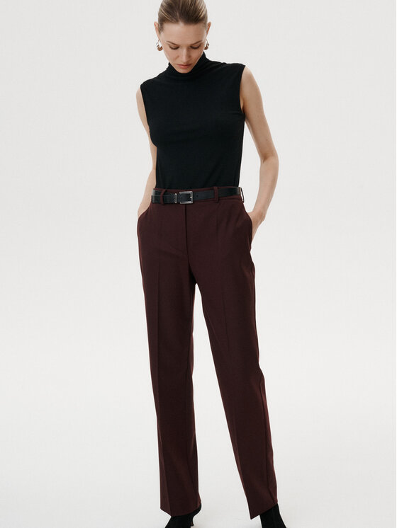 MARI PRETI MARI PRETI Společenské kalhoty Serene Bordó Slim Fit